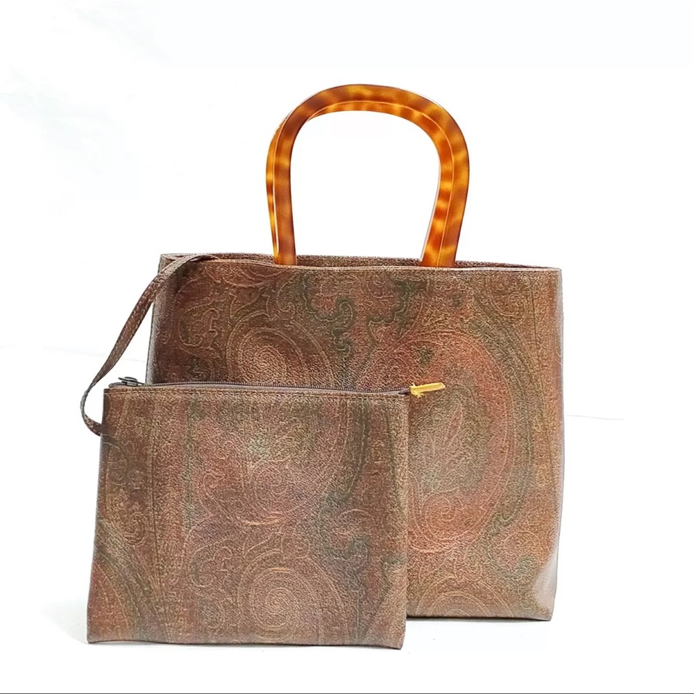 AUTH Etro Handbag Tote With Pouch